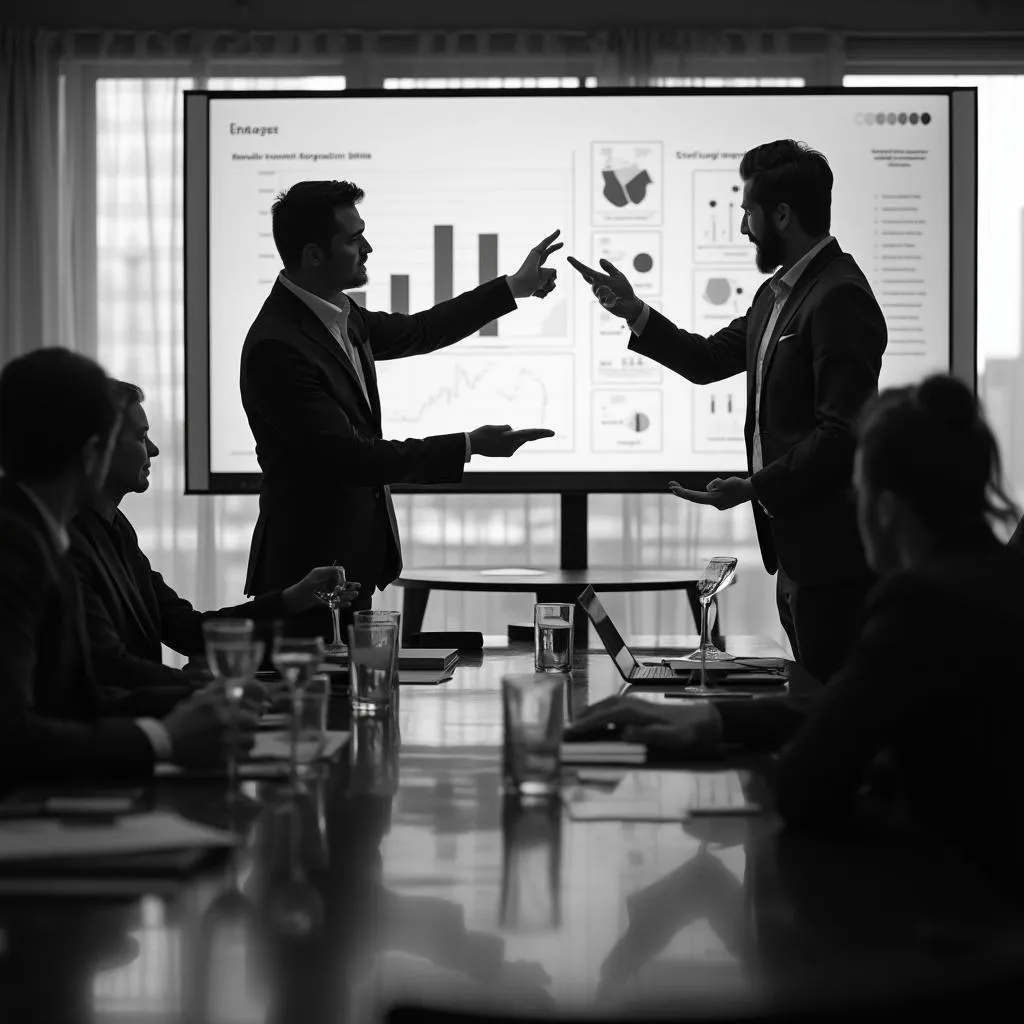 Reunión de consultores con cliente en Argentina